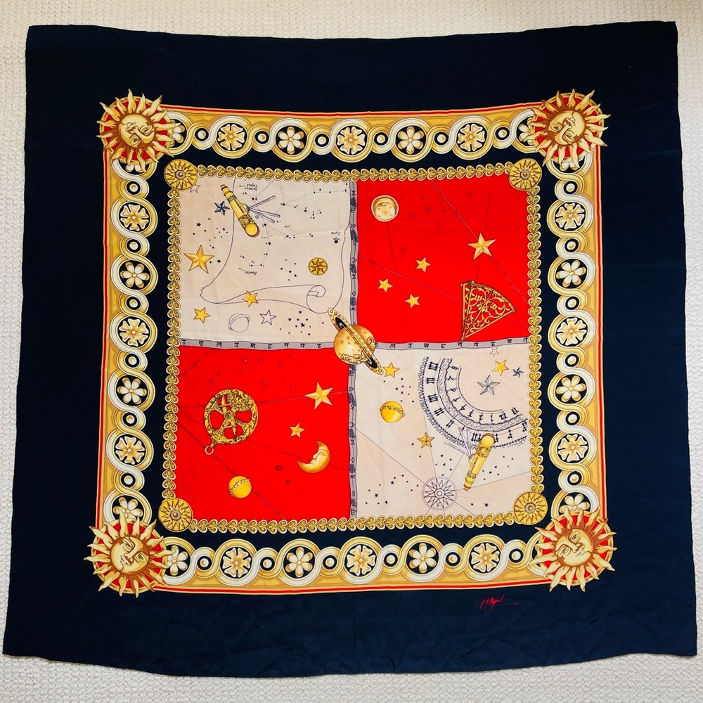 Peter Nygard | Celestial Silk Scarf | 🌙 Celestial motifs for dreamers